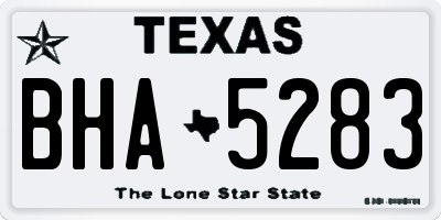 TX license plate BHA5283