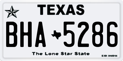TX license plate BHA5286