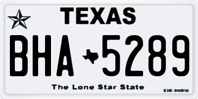 TX license plate BHA5289