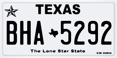 TX license plate BHA5292