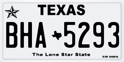 TX license plate BHA5293