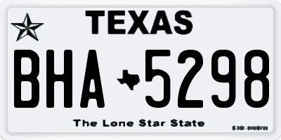 TX license plate BHA5298