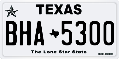TX license plate BHA5300