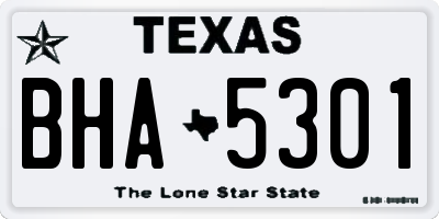 TX license plate BHA5301
