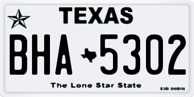 TX license plate BHA5302