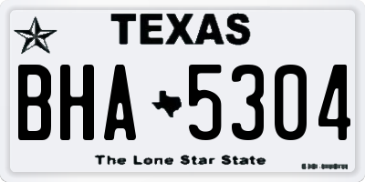 TX license plate BHA5304