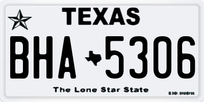 TX license plate BHA5306