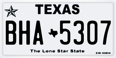 TX license plate BHA5307