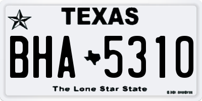 TX license plate BHA5310