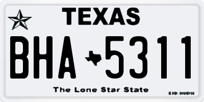 TX license plate BHA5311