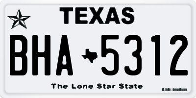 TX license plate BHA5312