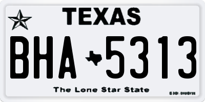TX license plate BHA5313