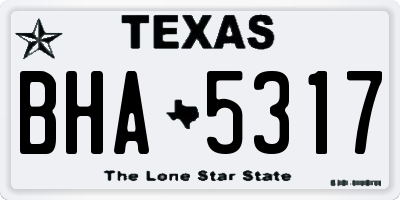 TX license plate BHA5317