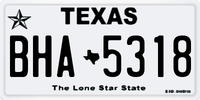 TX license plate BHA5318