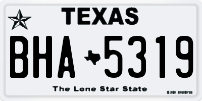 TX license plate BHA5319