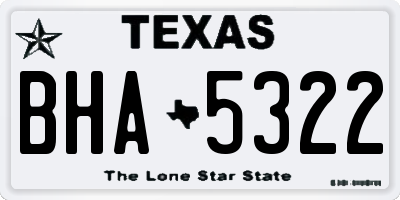 TX license plate BHA5322