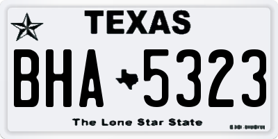 TX license plate BHA5323