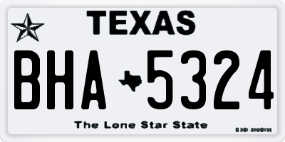 TX license plate BHA5324