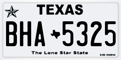 TX license plate BHA5325