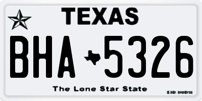 TX license plate BHA5326