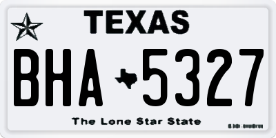 TX license plate BHA5327