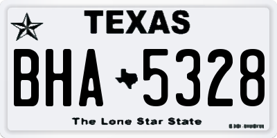 TX license plate BHA5328