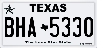 TX license plate BHA5330