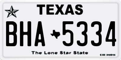 TX license plate BHA5334