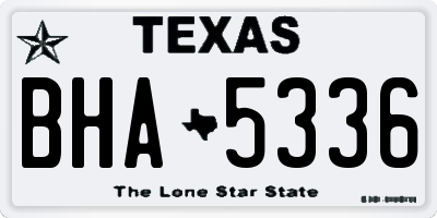 TX license plate BHA5336