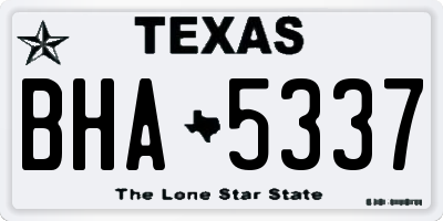 TX license plate BHA5337