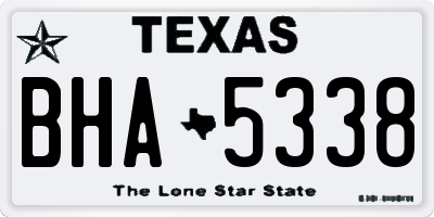 TX license plate BHA5338