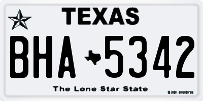 TX license plate BHA5342