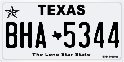 TX license plate BHA5344