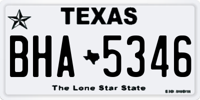 TX license plate BHA5346
