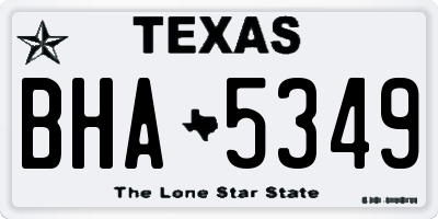 TX license plate BHA5349