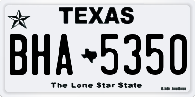 TX license plate BHA5350