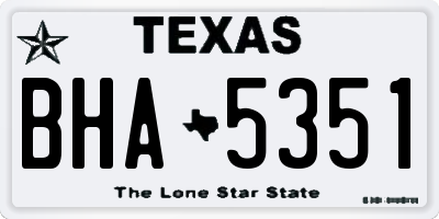 TX license plate BHA5351