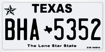 TX license plate BHA5352