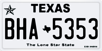 TX license plate BHA5353