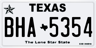 TX license plate BHA5354