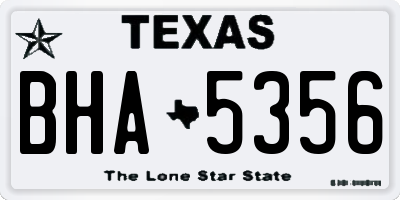 TX license plate BHA5356