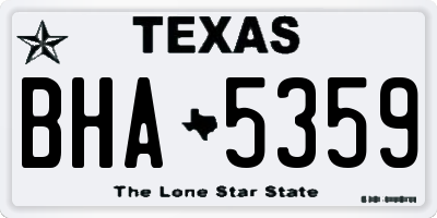 TX license plate BHA5359