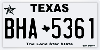 TX license plate BHA5361