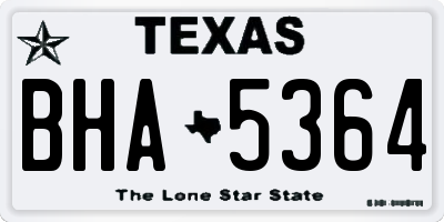 TX license plate BHA5364