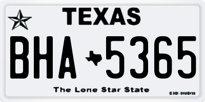 TX license plate BHA5365