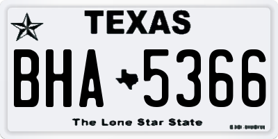 TX license plate BHA5366