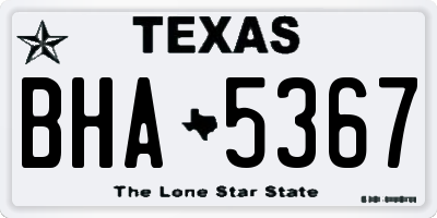 TX license plate BHA5367