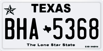 TX license plate BHA5368