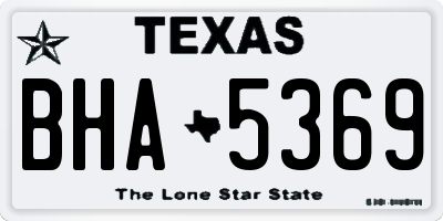 TX license plate BHA5369