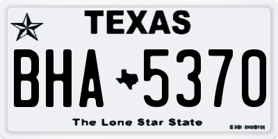 TX license plate BHA5370